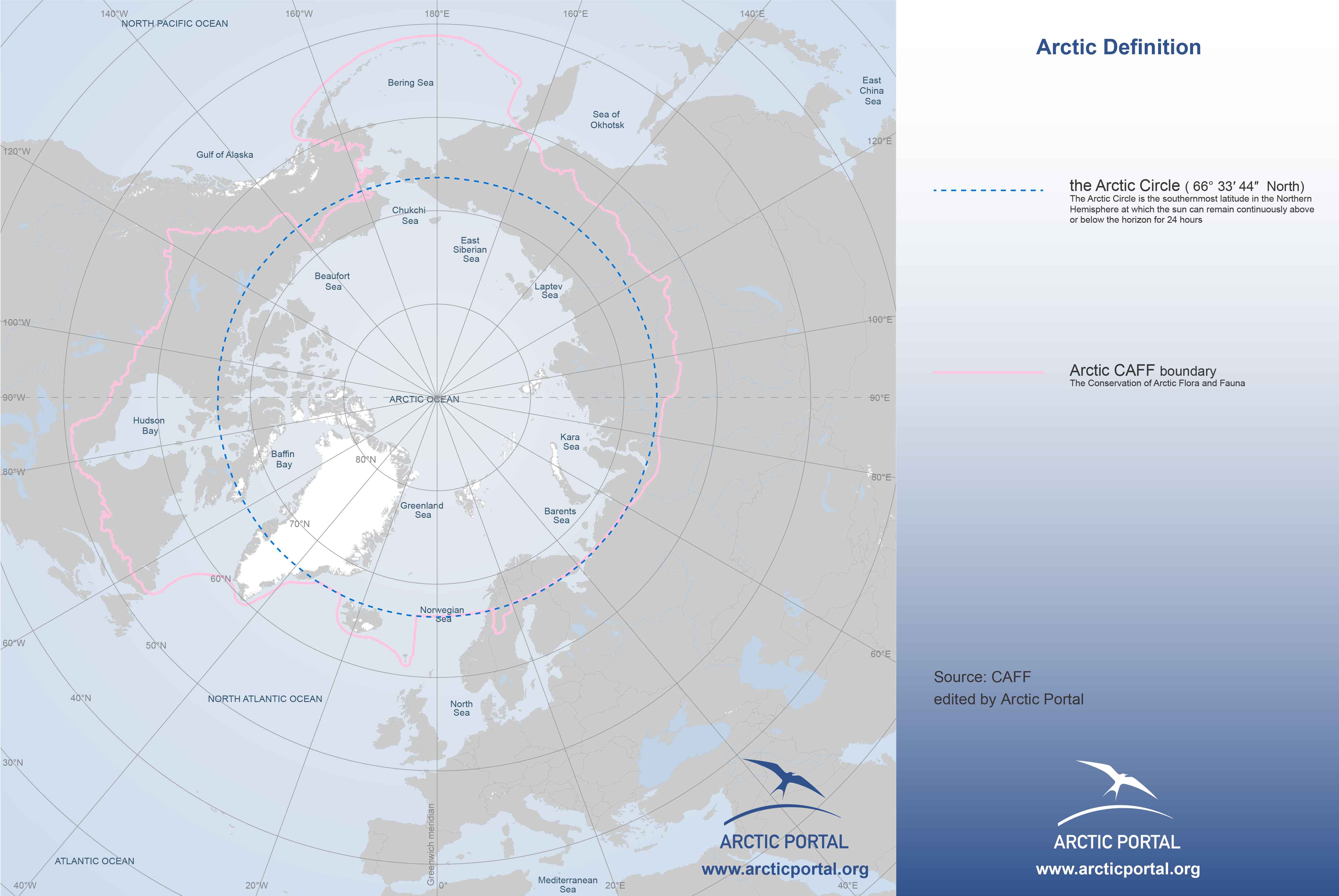 CAFF boundary (map: Arctic Portal) 