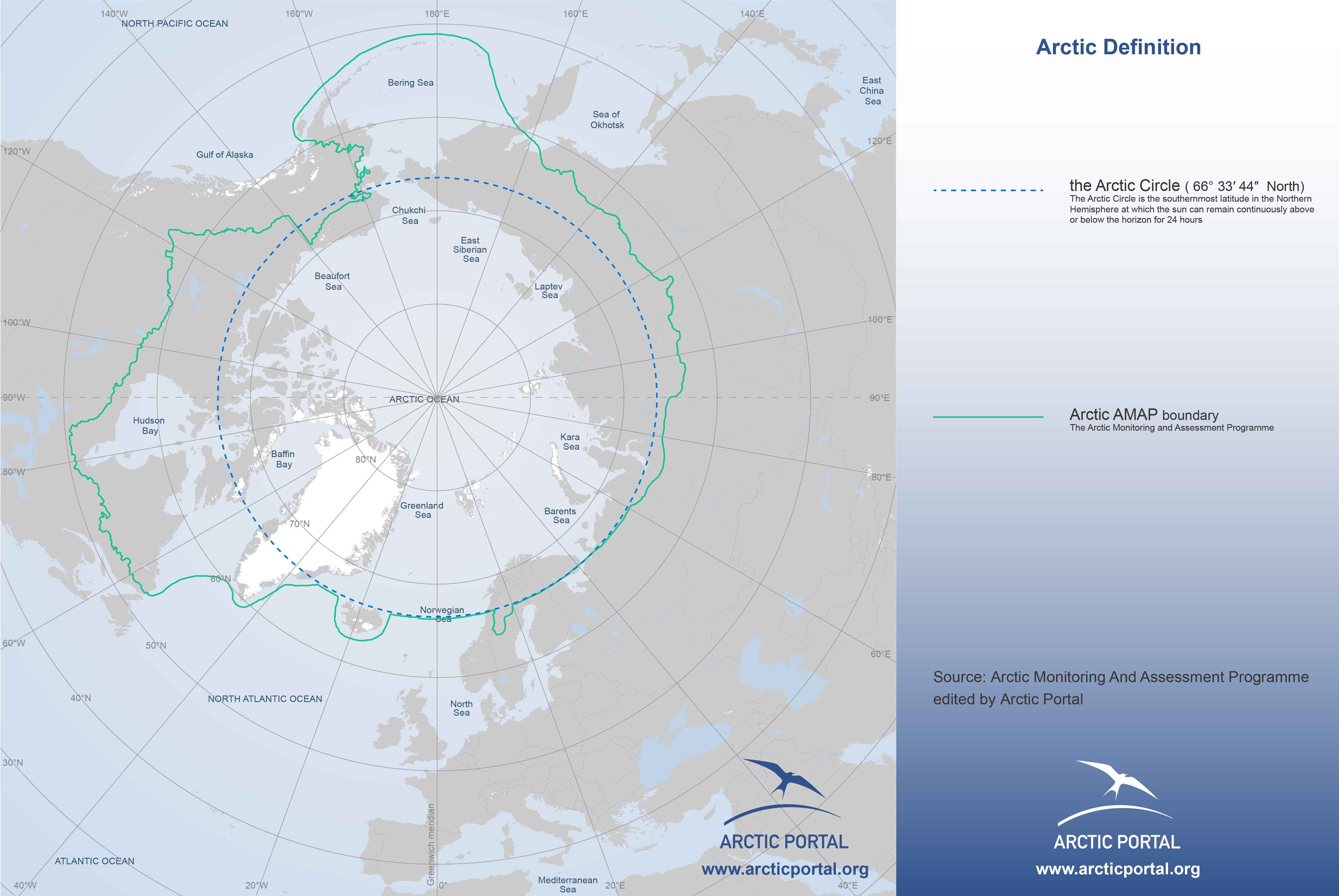 Arctic AMAP boundary (map: Arctic Portal)