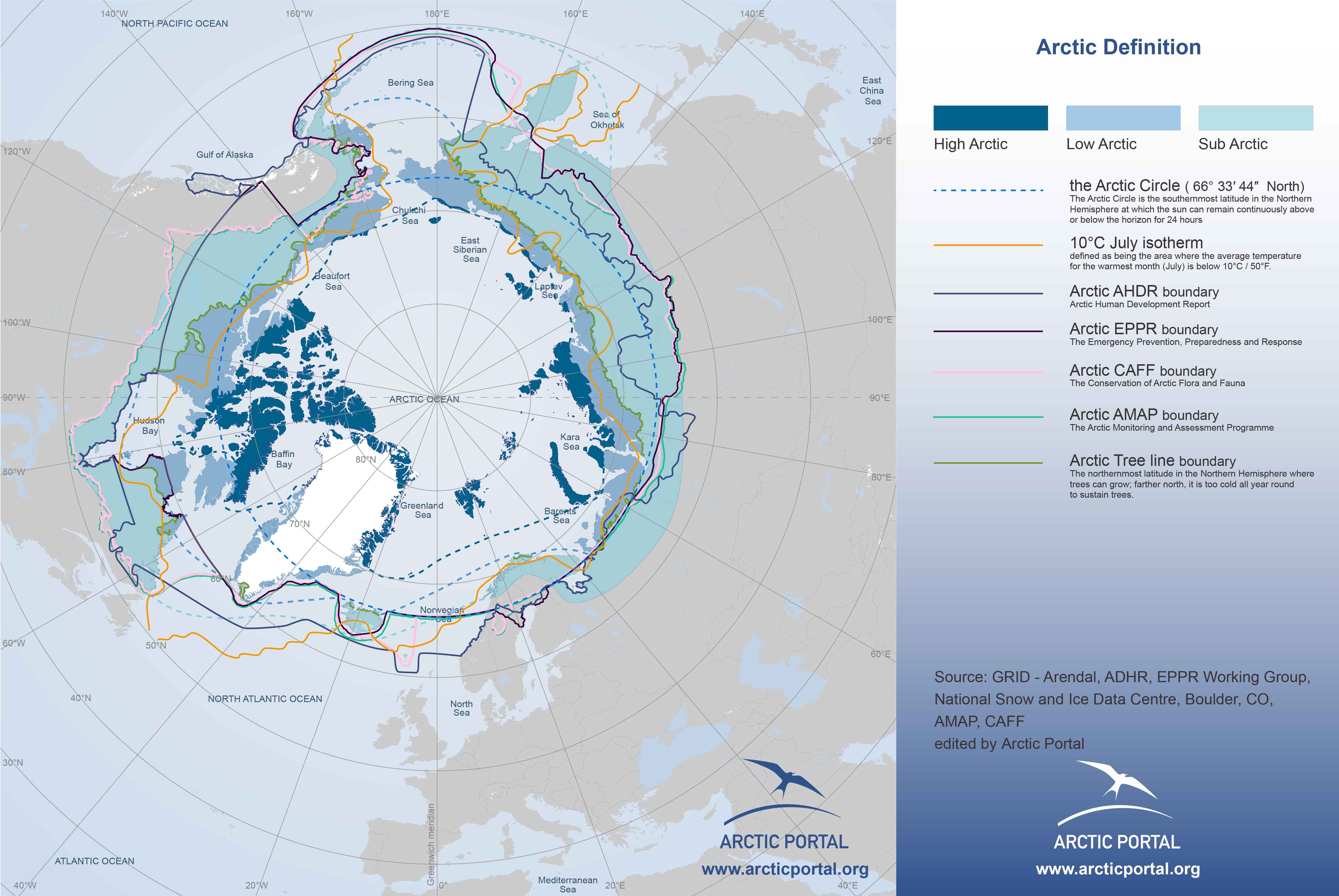 Main Definitions of the Arctic (map. Arctic Portal)